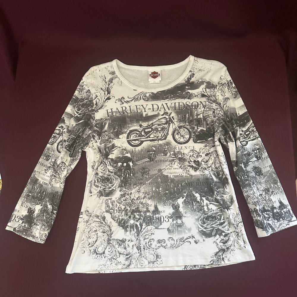 Three-quarter sleeve Harley Davidson Top from Temple, TX